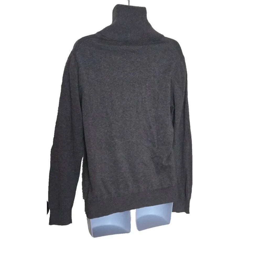 Banana Republic Men Sweater Gray Cotton Long Sleeve Shawl Neck Pullover Size M